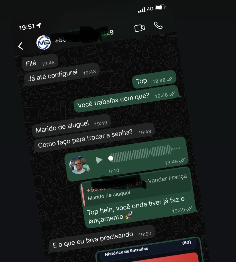 Depoimento de cliente do Meu Controle Pro