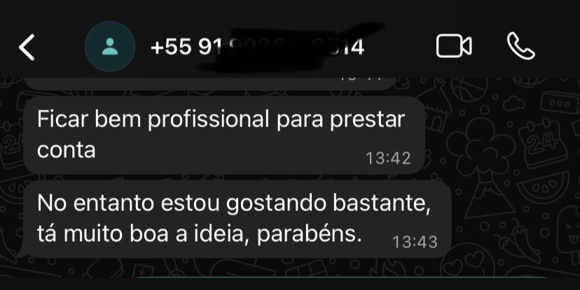 Depoimento de cliente do Meu Controle Pro